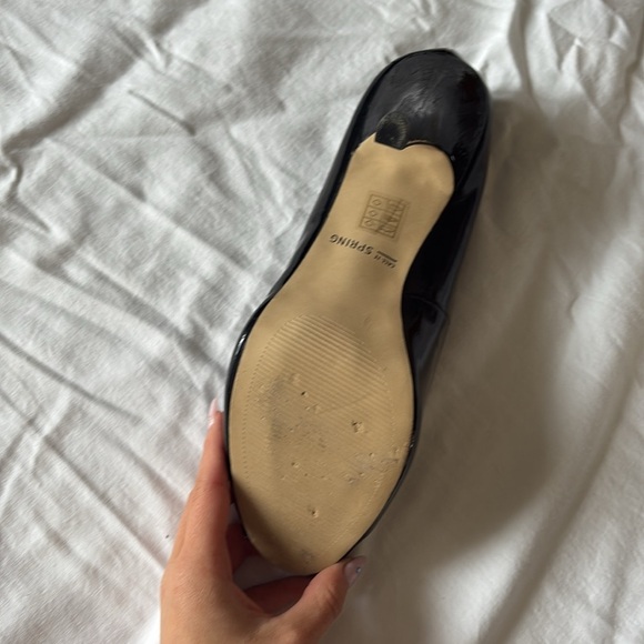 Call It Spring Black Patent Peep Toe Heels | Classic High Heel Pump Size 8 - Picture 9 of 10